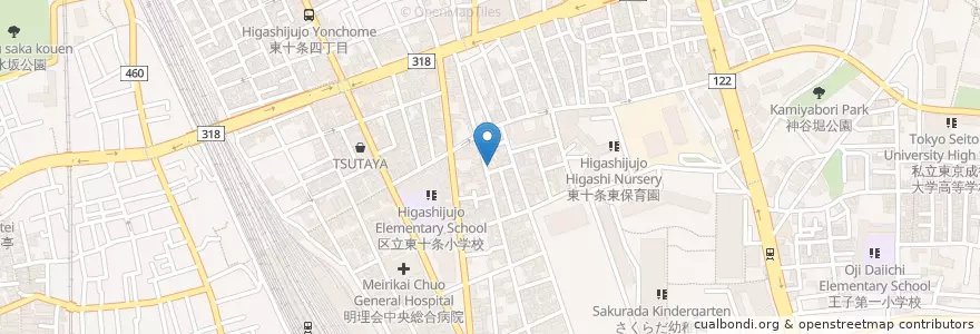 Mapa de ubicacion de 王子消防署東十条出張所 en Japón, Tokio, Kita.