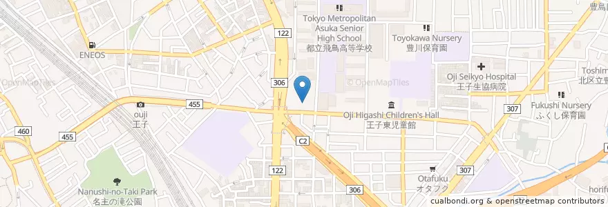 Mapa de ubicacion de 王子警察署 en 日本, 東京都, 北区.