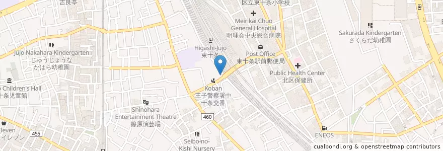 Mapa de ubicacion de 王子警察署中十条交番 en ژاپن, 東京都, 北区.