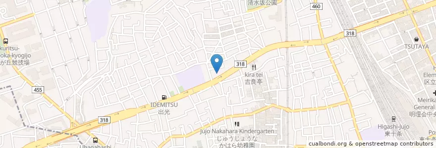 Mapa de ubicacion de 王子警察署 十条仲原交番 en Japón, Tokio, Kita.