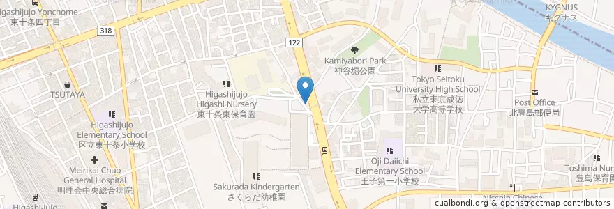 Mapa de ubicacion de 王子警察署王子五丁目交番 en 日本, 東京都, 北区.