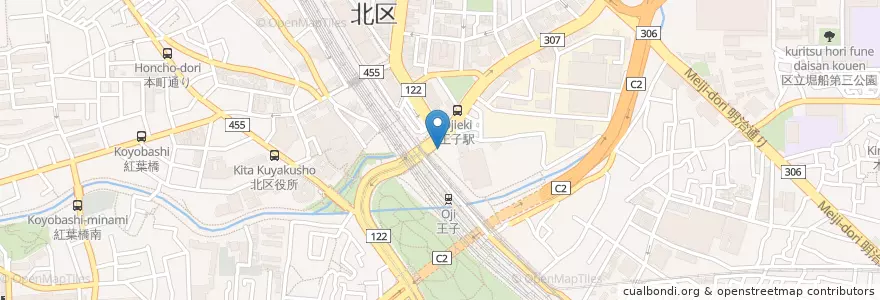 Mapa de ubicacion de 王子警察署 王子駅前交番 en Япония, Токио, Кита.