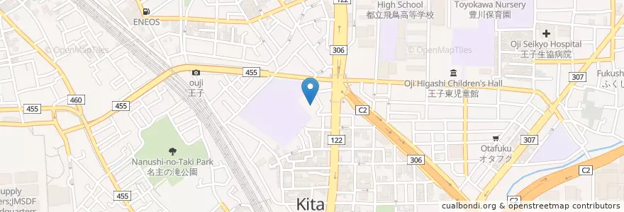 Mapa de ubicacion de 王子隣保館保育園 en 日本, 東京都, 北区.