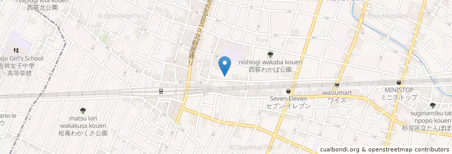 Mapa de ubicacion de 杉並リハビリテーション病院 en Japon, Tokyo, 杉並区.