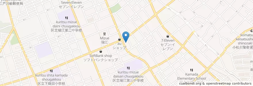 Mapa de ubicacion de 瑞江駅前郵便局 en Япония, Токио, Эдогава.