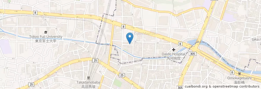 Mapa de ubicacion de 瑞雲会高田馬場病院 en Japonya, 東京都, 新宿区.