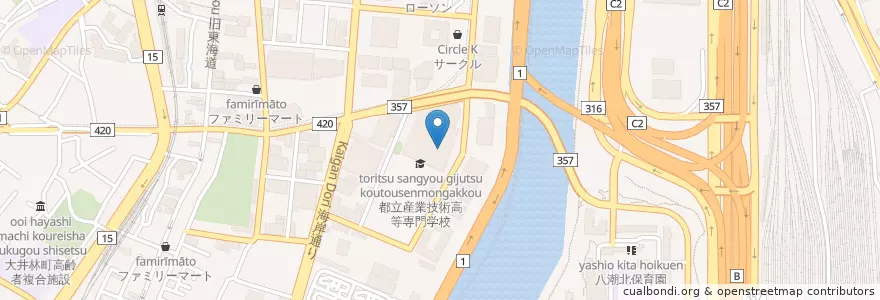 Mapa de ubicacion de 産業技術大学院大学 en Japan, Tokyo, Shinagawa.