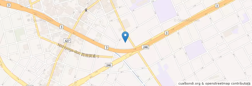 Mapa de ubicacion de 用賀保育園 en Japão, Tóquio, 世田谷区.