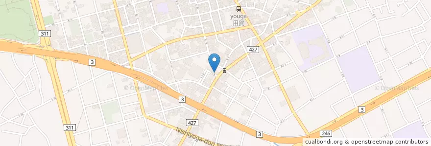 Mapa de ubicacion de 用賀駅前郵便局 en Giappone, Tokyo, 世田谷区.
