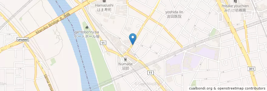 Mapa de ubicacion de 田園調布本町郵便局 en 日本, 东京都/東京都, 大田区.
