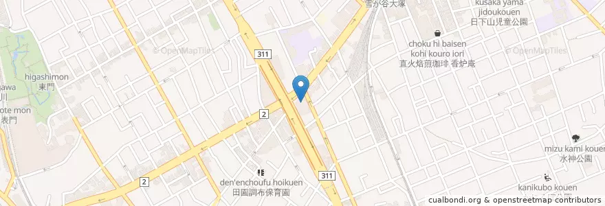 Mapa de ubicacion de 田園調布郵便局 (Denenchofu Post Office) en Japan, Tokyo, Ota.