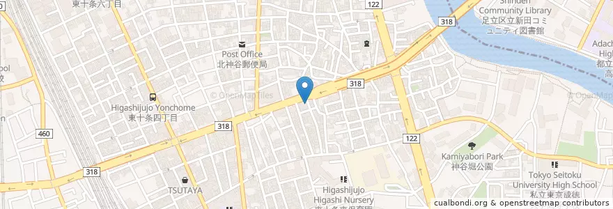 Mapa de ubicacion de 神谷病院 en ژاپن, 東京都, 北区.