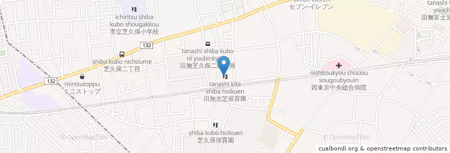 Mapa de ubicacion de 田無きたしば保育園 en Giappone, Tokyo, 西東京市.