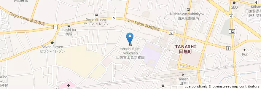 Mapa de ubicacion de 田無富士見幼稚園 en Japonya, 東京都, 西東京市.