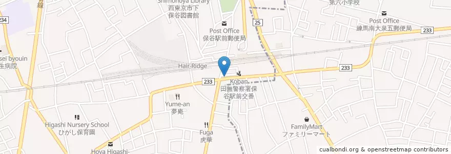 Mapa de ubicacion de 田無警察署保谷駅前交番 en Japon, Tokyo, 練馬区.