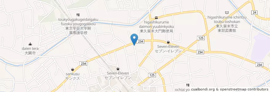 Mapa de ubicacion de 田無警察署門前地域安全センター en Japan, 東京都, 東久留米市.