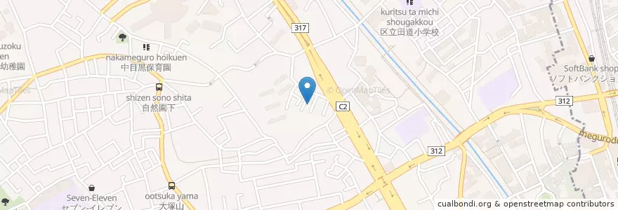 Mapa de ubicacion de 田道保育園 en Japan, Tokio, 目黒区.
