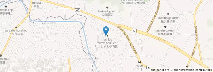 Mapa de ubicacion de 町田ときわ保育園 en 일본, 도쿄도, 町田市.