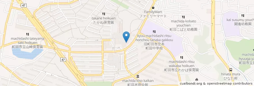 Mapa de ubicacion de 町田山崎郵便局 en Japan, Tokyo, Machida.