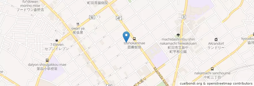 Mapa de ubicacion de 町田市立さるびあ図書館 en Japon, Tokyo, 町田市.