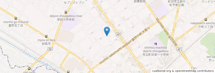 Mapa de ubicacion de 町田森野郵便局 en Japonya, 東京都, 町田市.
