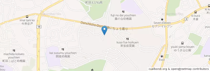 Mapa de ubicacion de 町田藤の台郵便局 en Japonya, 東京都, 町田市.