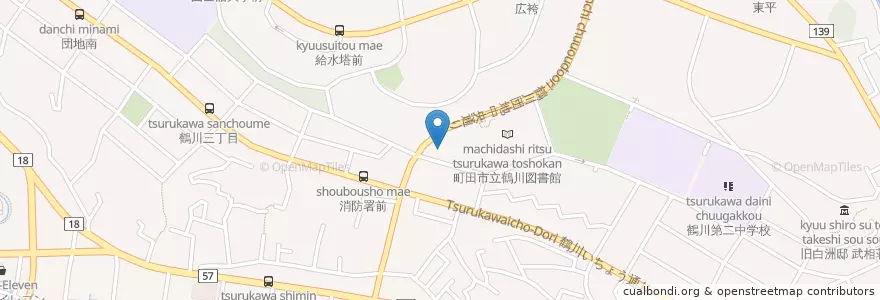 Mapa de ubicacion de 町田警察署鶴川交番 en Japon, Tokyo, 町田市.
