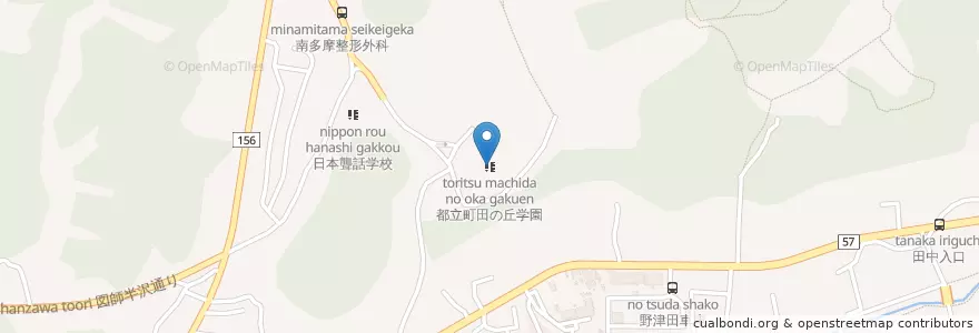 Mapa de ubicacion de 都立町田の丘学園 en Japão, Tóquio, 町田市.
