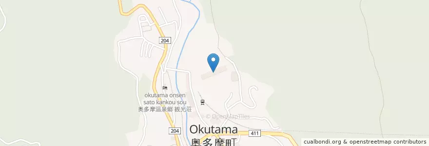 Mapa de ubicacion de 町立氷川小学校 en 日本, 東京都, 西多摩郡, 奥多摩町.