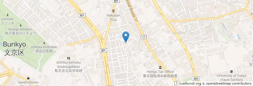 Mapa de ubicacion de 白山東児童館 en 日本, 東京都, 文京区.