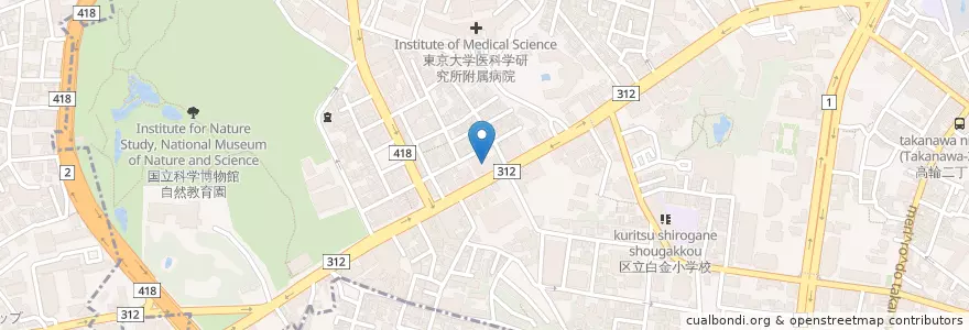 Mapa de ubicacion de 白金台児童館 en 일본, 도쿄도, 미나토.