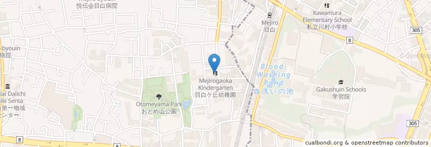 Mapa de ubicacion de 目白ケ丘幼稚園 en اليابان, 東京都, 豊島区, 新宿区.