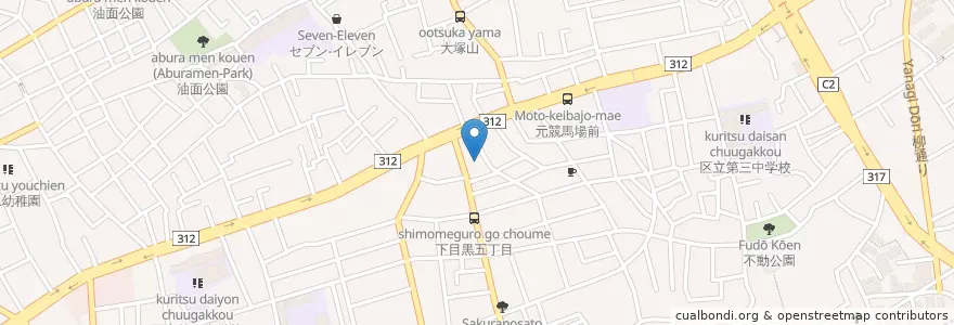 Mapa de ubicacion de 目黒区立不動児童館 en Japón, Tokio, Meguro.
