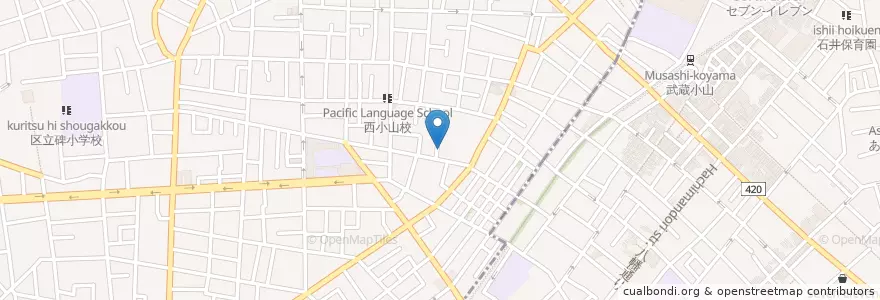 Mapa de ubicacion de 目黒区立向原住区センター児童館 en 일본, 도쿄도.