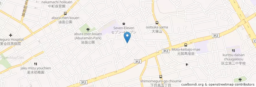 Mapa de ubicacion de 目黒区立油面住区センター児童館 en Giappone, Tokyo, 目黒区.