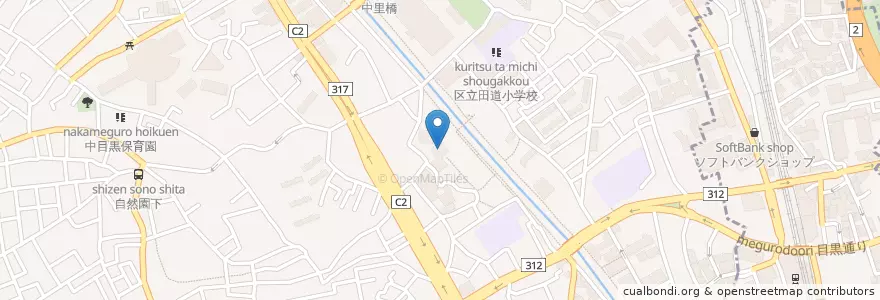 Mapa de ubicacion de 目黒区立目黒区民センター児童館 en Япония, Токио, Мегуро.