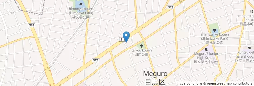 Mapa de ubicacion de 目黒消防署碑文谷出張所 en Japan, Tokio, 目黒区.