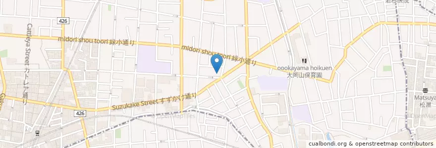 Mapa de ubicacion de 目黒緑が丘郵便局 en 日本, 东京都/東京都, 目黒区.