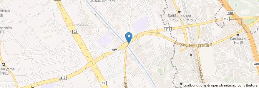 Mapa de ubicacion de 目黒警察署 下目黒交番 en ژاپن, 東京都.