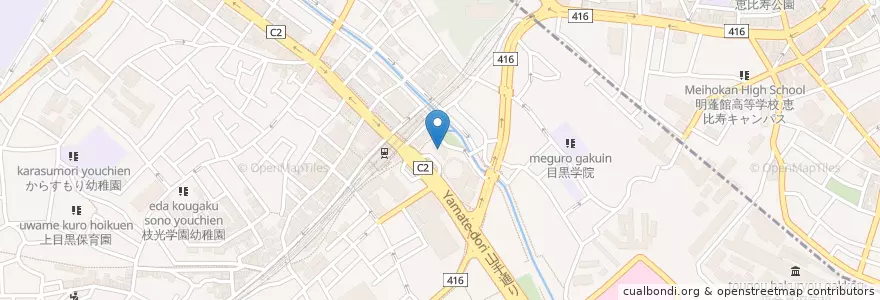 Mapa de ubicacion de 目黒警察署中目黒駅前交番 en Japan, Tokio, 目黒区.