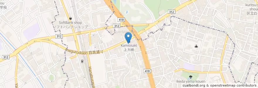 Mapa de ubicacion de 目黒駅前郵便局 en ژاپن, 東京都, 品川区.