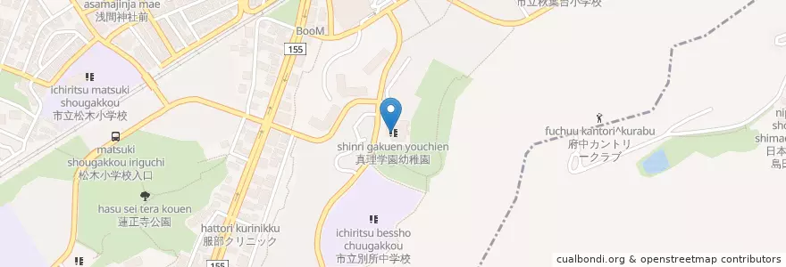 Mapa de ubicacion de 真理学園幼稚園 en 일본, 도쿄도, 八王子市.