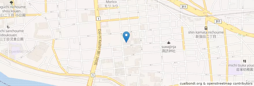 Mapa de ubicacion de 矢口消防署 en 日本, 東京都, 大田区.