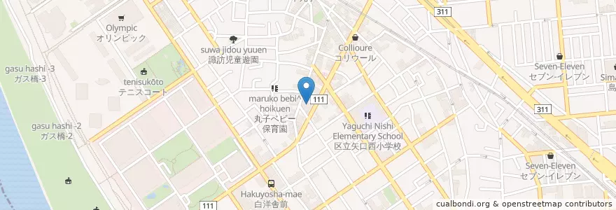 Mapa de ubicacion de 矢口消防署下丸子出張所 en Japan, 神奈川県, 東京都, 大田区, 川崎市.