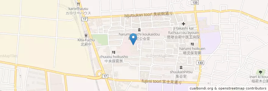 Mapa de ubicacion de 矯正研修所 en 日本, 东京都/東京都, 府中市.