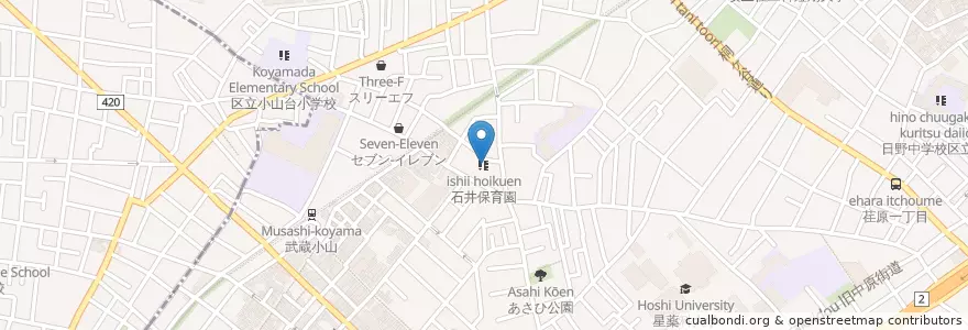 Mapa de ubicacion de 石井保育園 en اليابان, 東京都, 品川区.