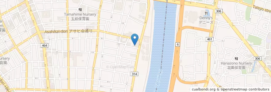 Mapa de ubicacion de 石浜幼稚園 en 日本, 东京都/東京都, 台東区.