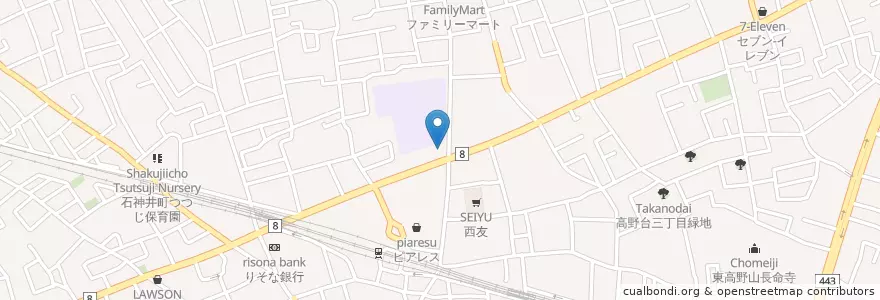 Mapa de ubicacion de 石神井消防署石神井公園出張所 en Japão, Tóquio, 練馬区.