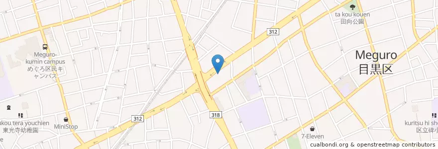 Mapa de ubicacion de 碑文谷警察署 en Giappone, Tokyo, 目黒区.