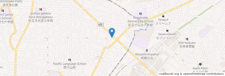 Mapa de ubicacion de 碑文谷警察署本町五丁目交番 en 日本, 東京都.